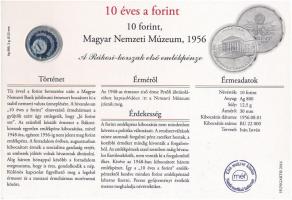 1970. 2Ft Ag jelzett replika "Legendás forintok - 10 éves a forint, 10 forint" karton tájé...