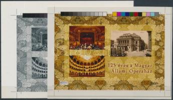 2009/36 125 éves a Magyar Állami Operaház emlékív, színes és fekete-fehér cromalin pár