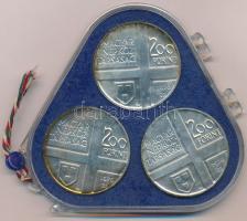 1976. 200Ft Ag (3xklf) "Magyar festők I. / Derkovits, Szinyei, Munkácsy" sor, bontott MNB ...