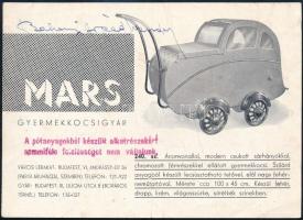 Mars Gyermekkocsigyár kinyitható illusztrált reklámos szórólapja