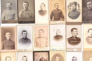 cca 1860-1910 Vegyes katonai fotó tétel, 35 db, keményhátú fotók, magyar és osztrák fotósok munkái, ...