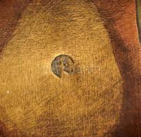 Teniszező béka, bronz figura, jelzett, m: 5,5 cm