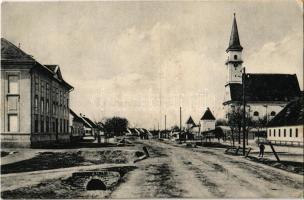 1929 Gajar, Gairing, Gajary; Fő utca, templom. A. Wiesner kiadása / main street, church