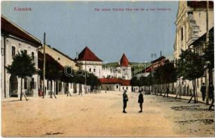 Késmárk, Kezmarok; Vár utca, Tököly féle vár és katolikus templom. Feitzinger Ede No. 908. / street, castle, church