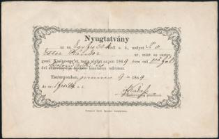1869 Az Esztergomi Kaszinó Egylet nyomtatványa Etter Nándor (1839-1893) részére hírlap-előfizetés befizetéséről