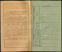 1927 A Hangya Szövetkezet tagsági könyve, Moson városi tag részére kiállítva, szép állapotban, 16p