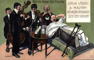 Pöstyénfürdő "Sírva vigad a magyar" s: Mühlbeck