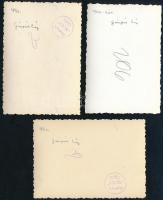 1943 Budapest, 3 db fotó a csillaghegyi Gáspár-házról, hátoldalon feliratozva, 9×6 cm