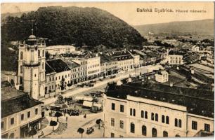 Besztercebánya, Banská Bystrica; Fő tér, piac, Kohn József és Löwy Ferenc üzlete / main square, market, shops (Rb)