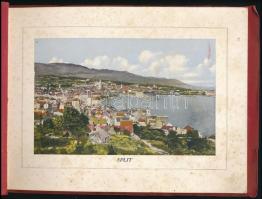 cca 1910 Split, leporelló városi látképekkel, 12 db, 9×14 cm-es képekkel