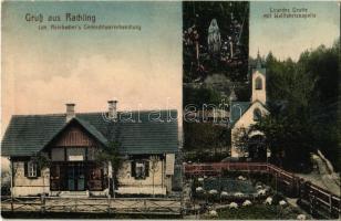 1918 Rachling, Joh. Reinbachers Gemischtwarenhnadlung, Lourdes Grotte mit Wallfahrtskapelle / shop, chapel