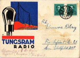 1935 Tungsram Radio / Hungarian light bulb advertisment postcard s: Csemiczky Tihamér (EK)