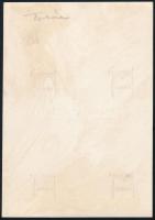 1932 Budapest, tabáni életképek, fotó, 9×6 cm