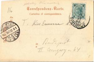 1901 Gorizia, Görz, Gorica; Piazza grande / square, group of locals, church, shops. Prem. atelier fo...