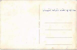 1949 Budapest III. Óbuda, Gázgyári Közért előtt, dolgozók csoportképe, photo