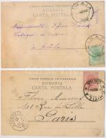 Calimanesti, Calimanesci; - 2 db régi városképes lap: kolostor, forrás / 2 pre-1945 town-view postca...