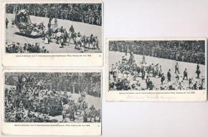 7 db régi képeslap Ferenc József uralkodásának 50. évfordulójára rendezett bécsi ünnepségről 1898-bó...
