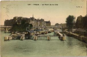 1913 Paris, Le Pont de la Cité / bridge, ship (EK)