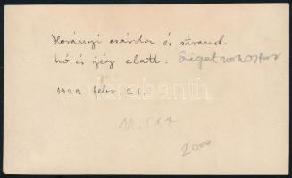 1929 Szigetmonostor, Horányi csárda és strand, hátoldalon feliratozott fotó, 6,5×11 cm