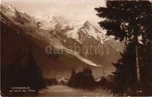 1914 Chamonix, au bord de lArve / mountains, river (EK)