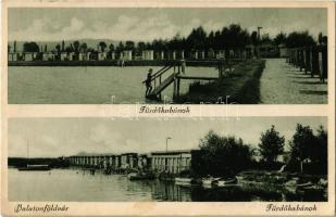1931 Balatonföldvár, Fürdőkabinok, fürdőzők, csónakok (EK)