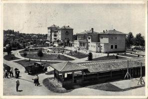 1940 Balatonőszöd, M. kir. Iparügyi, Kereskedelem- és Közlekedésügyi Minisztériumok tiszviselői Jóléti Egyesületének üdülőháza, automobil, teherautó, munkások