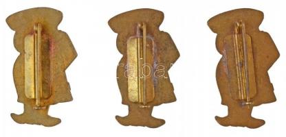 3db-os Magyar Néphadsereg jelvény tétel, kabala(?) T:1-