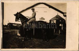 1931 Nagyenyed, Aiud; Ács Lajos 39-es tüzér önkéntes lovon / Hungarian voluntary artilleryman on horse. photo