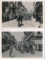 1940 Szatmárnémeti, Satu Mare; bevonulás / entry of the Hungarian troops + So. Stpl - 2 db képeslap / 2 postcards