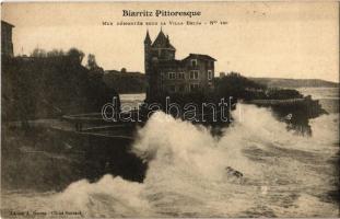 Biarritz, Pittoresque, Mer démontér sous la Villa Belza, Edition: A. Simons - Cliché Ouvrard / waves around the Belza Villa