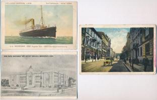 3 db RÉGI képeslap + 1 metszet és 1 Hévízi füzet / 3 pre-1945 postcards + 1 etching + 1 booklet