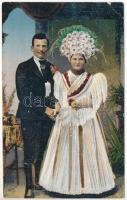 Magyar folklór, esküvői pár (EB)