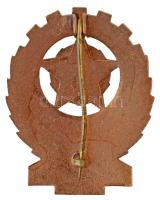 Románia DN "A szocialista verseny kiválósága" zománcozott, aranyozott jelvény (48mm) T:1-
...