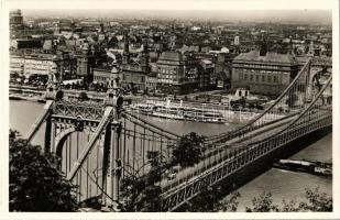 Budapest, Erzsébet híd, URANUS lapátkerekes gőzhajó