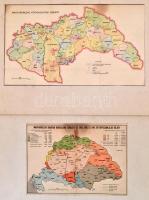 cca 1941-42 2 db térkép. Magyarország közigazgatási térképe (visszacsatolt területekkel). Paszpartub...
