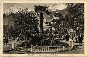 Merano, Meran (Südtirol); Passeggiata con Casino di Cura / Casino, promenade, mountains