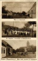 1926 Hegyeshalom, utca, üzlet, Evangélikus templom, Hitelszövetkezet, Római katolikus templom. Szilágyi Arthur műintézetéből