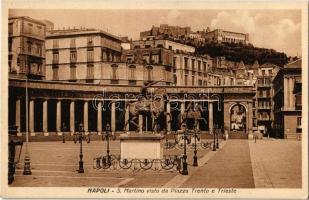 Napoli, Naples; S. Martino visto da Piazza Trento e Trieste / general view, statues