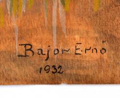 Bajor Ernő jelzéssel: Arató pár. Akvarell, papír, datált (1932), szélein apró szakadásokkal, 45,5×30...