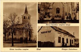 1943 Hont, Római katolikus templom, belső, Hangya Szövetkezet üzlete. Foto Röckel