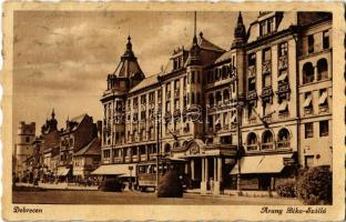 1943 Debrecen, Arany Bika szálló, villamos (Rb)