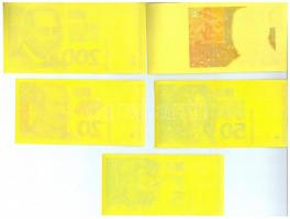 Horvátország 1993. 5K előlapi színpróba + 20K előlapi színpróba + 50K előlapi színpróba + 200K előla...