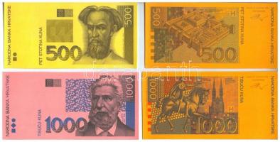 Horvátország 1993. 5K előlapi színpróba + 20K előlapi színpróba + 50K előlapi színpróba + 200K előla...