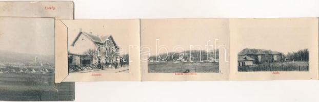 Piliscsaba. leporellolap belül a vasútállomás, Dalnoky, Jenonschek, Bodányi és Galovits villa (EB)