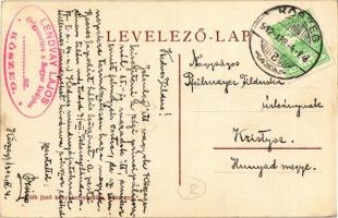 1912 Kőszeg, Király út, Kis Antal üzlete, templom. Róth Jenő kiadása (EK)