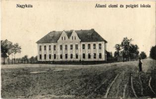 1932 Nagykáta, Állami elemi és polgári iskola. Einhorn A. kiadása
