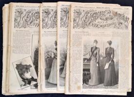 1892 Magyar Bazár 2-24. számai, az 5. szám címlapja hiányzik, sérült, benne szakadt, sérült lapokkal is, kissé viseltes állapotban.