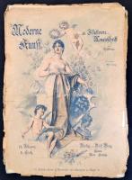 1895-1907 5 db német nyelvű újság. Moderne Kunst. Illustrirte Monatschrift 3 db száma, Für Alle Welt 1 db száma, Illustrirte Zeitung 1 db száma. Változó állapotban, szakadozott, elvált borítókkal, részben szakadozott, sérült lapokkal és elvált fűzéssel.