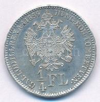 1859B 1/4Fl Ag "Ferenc József" T:1- kis patina, kis ph. Hungary 1/4 Florin Ag "Franz ...