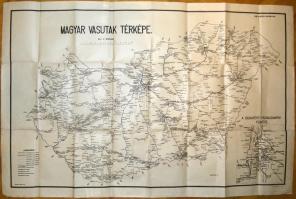 1947 Magyar vasutak térképe. 108x68 cm